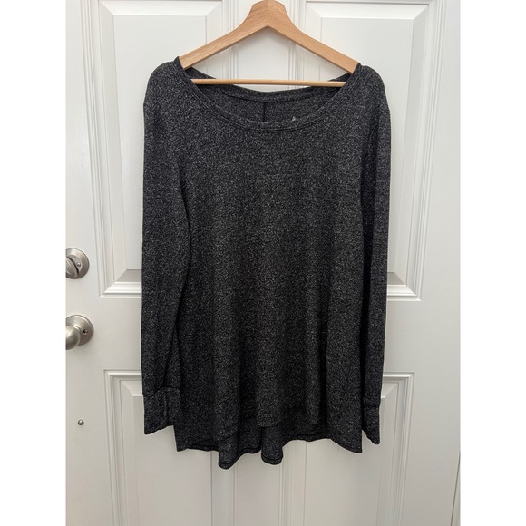 Cuddl Duds Tops - Cuddl Duds SoftKnit Charcoal Gray Marl Long Sleeve Thumbhole Top Womens Large
